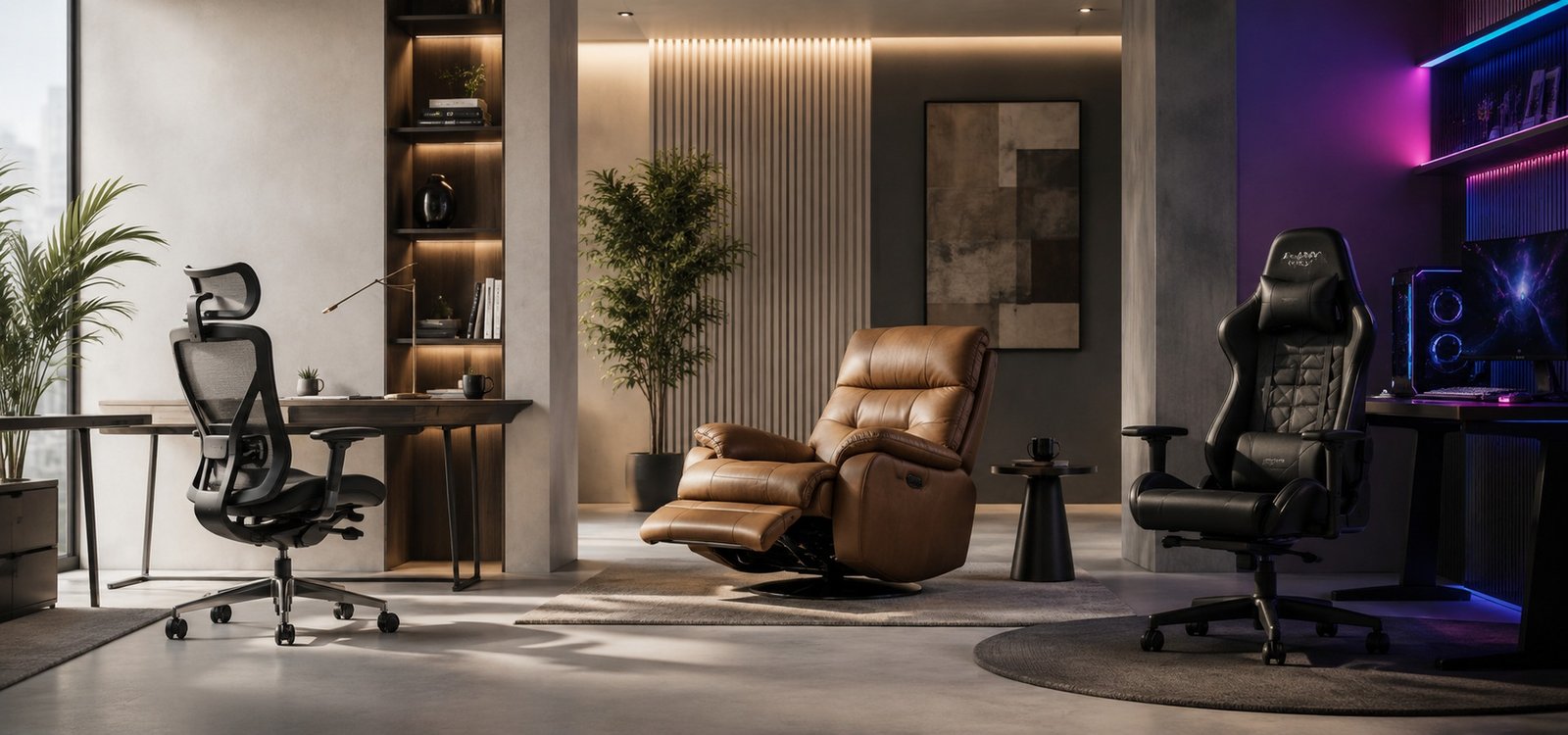 Premium furniture collection in a modern showroom
