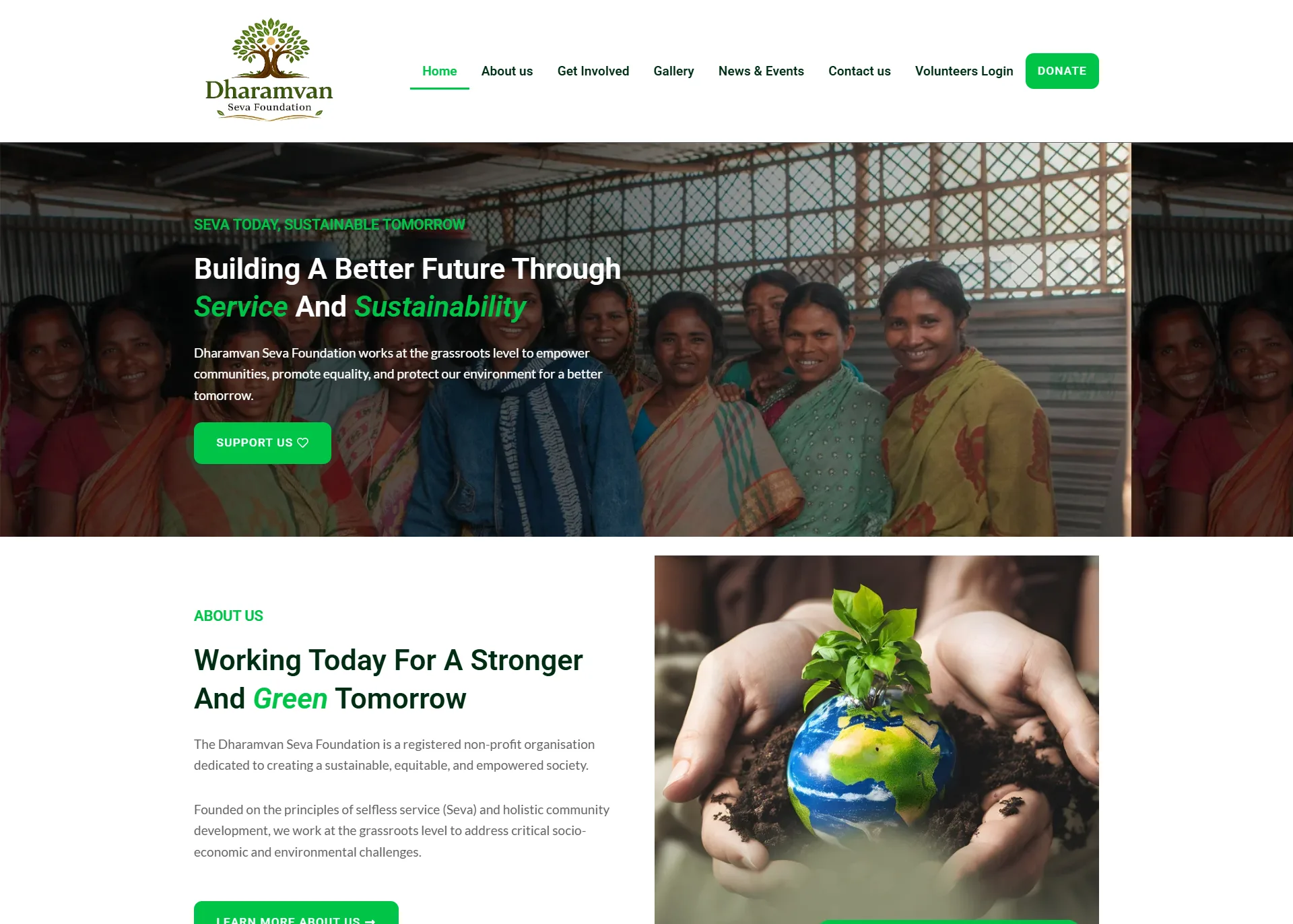 Full-page preview of Dharmavan Foundation website