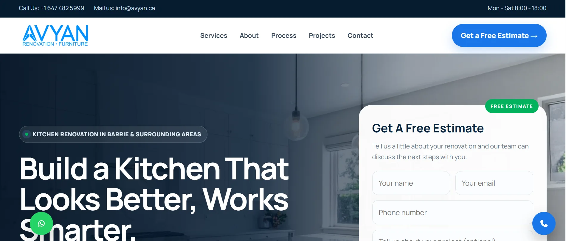 Kitchen Landing Page